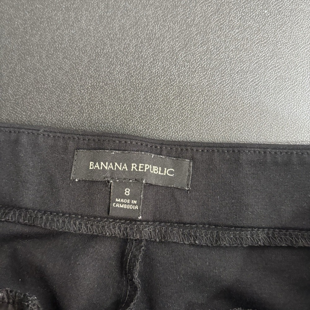 Banana Republic Women's Dress Pants Ankle Size 8 Black Flat Front - Picture 4 of 10